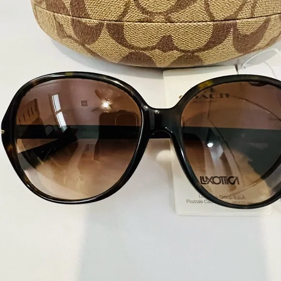 COACH SUNGLASSES BAILEY 8118 500113 60MM TORTOISE FRAME BROWN GRADIENT LENSES - Picture 2 of 7